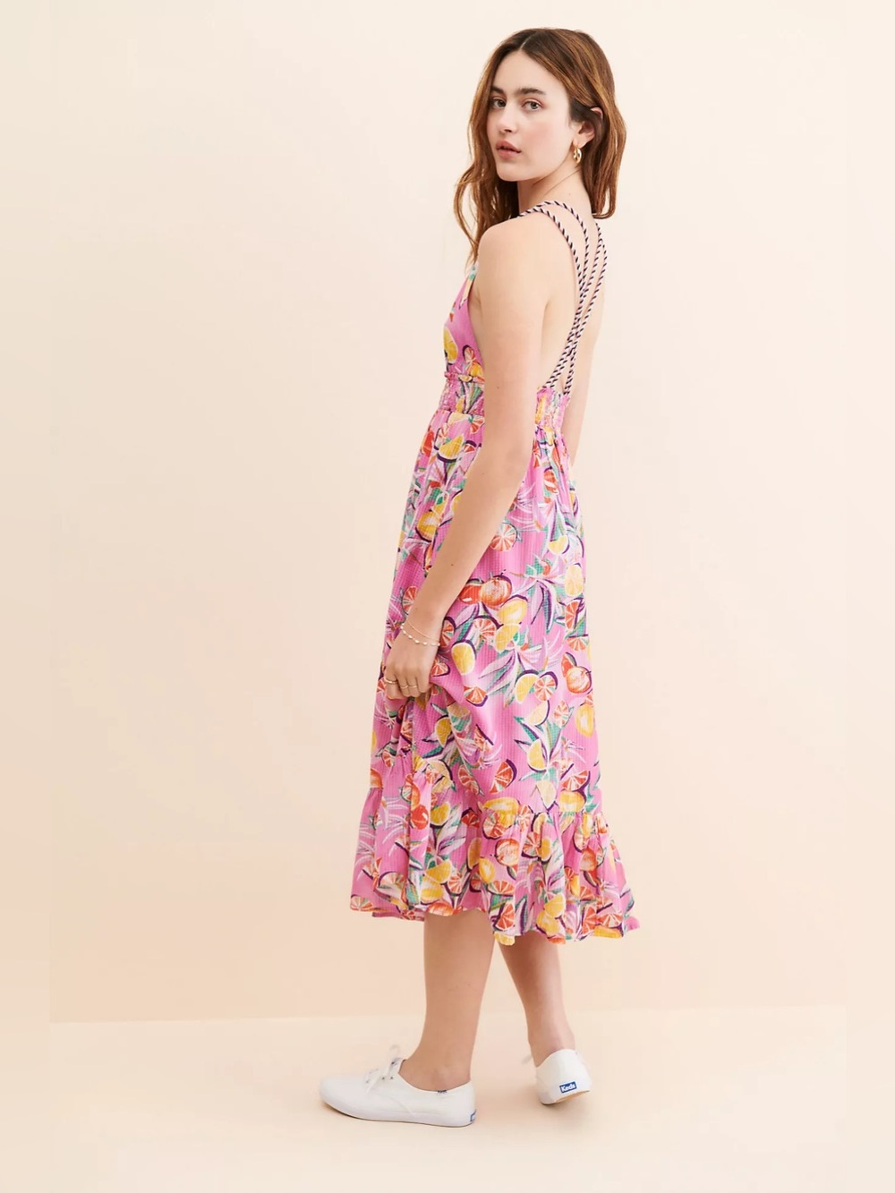 Scotch & Soda Strappy Fruit Midi Dress Size 38 6198